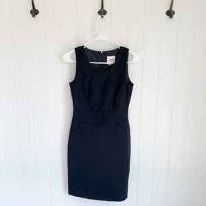 J. Crew Suiting Black Sheath Dress Size 0P